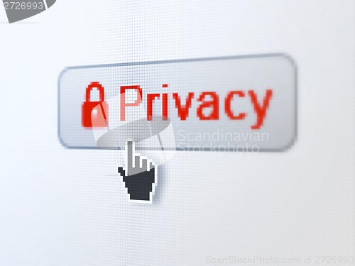 Image of Safety concept: Privacy and Closed Padlock on digital button background