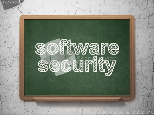 Image of Security concept: Software Security on chalkboard background