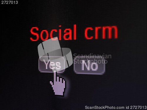 Image of Finance concept: Social CRM on digital computer screen