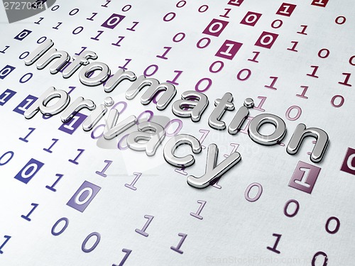 Image of Privacy concept: Golden Information Privacy on Binary Code background