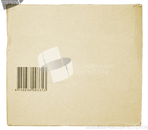 Image of cardboard with barcode