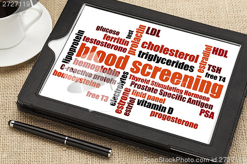 Image of blood screening word cloud