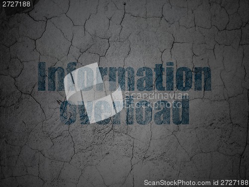 Image of Information concept: Overload on grunge wall background