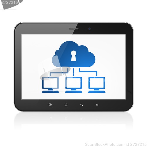 Image of Privacy concept: Cloud Network on tablet pc computer