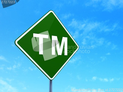 Image of Law concept: Trademark on road sign background