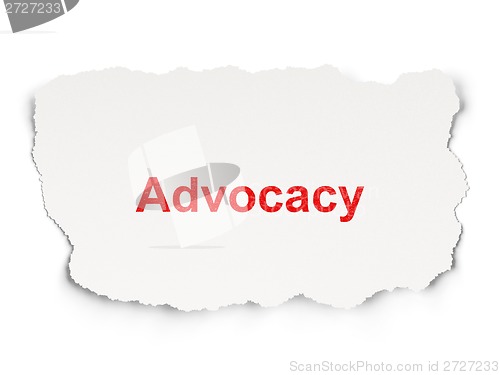 Image of Law concept: Advocacy on Paper background