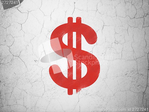 Image of Currency concept: Dollar on wall background