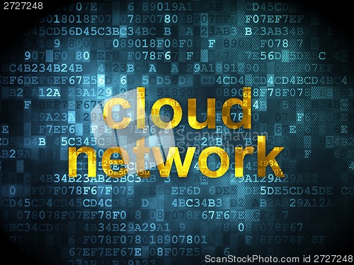 Image of Cloud networking concept: Cloud Network on digital background