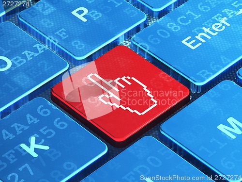 Image of Web development concept: Mouse Cursor on computer keyboard background
