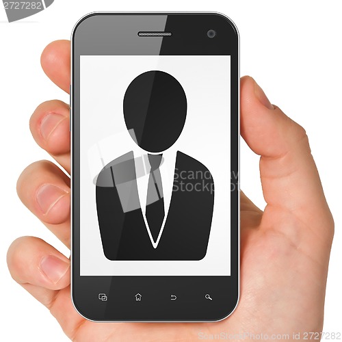 Image of Law concept: Business Man on smartphone