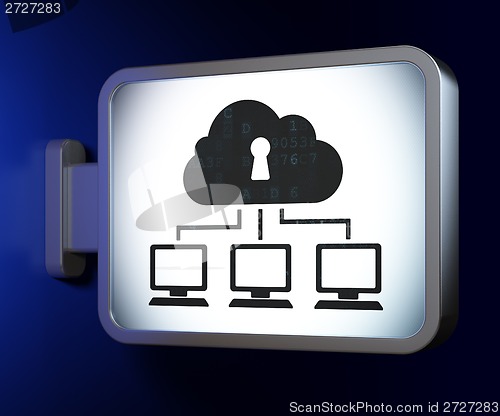 Image of Privacy concept: Cloud Network on billboard background