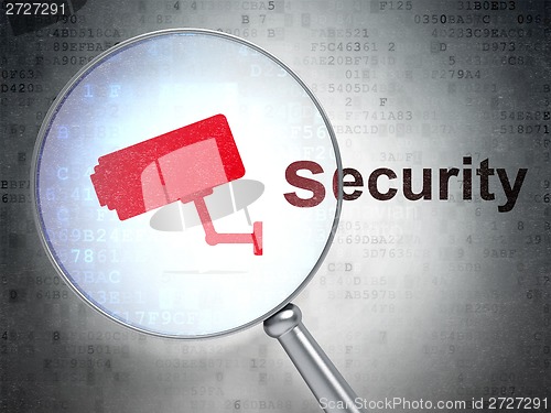 Image of Protection concept: Cctv Camera and Security with optical glass