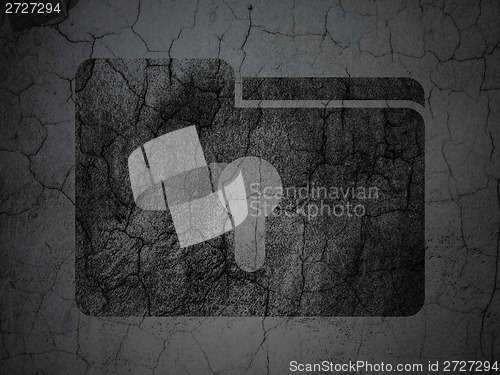 Image of Business concept: Folder With Keyhole on grunge wall background