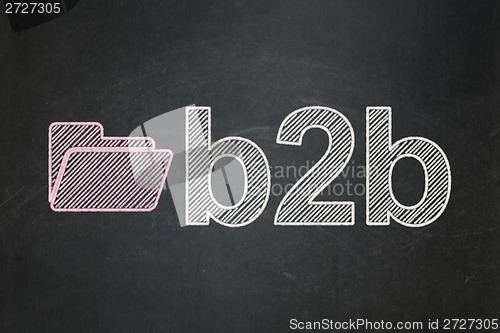 Image of Business concept: Folder and B2b on chalkboard background