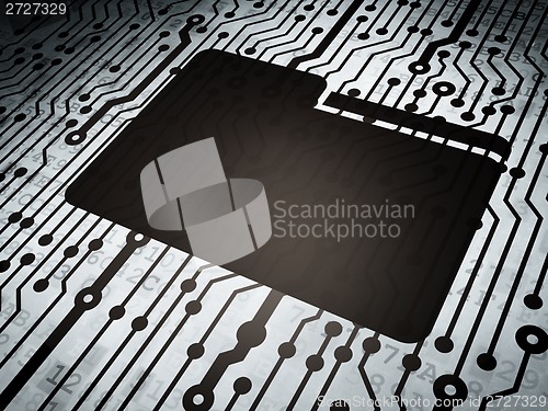 Image of Business concept: circuit board with Folder