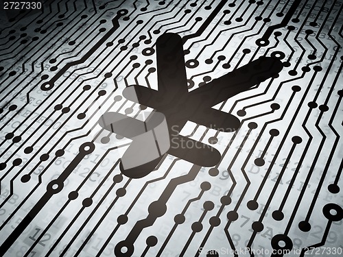 Image of Currency concept: circuit board with Yen