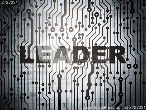 Image of Finance concept: circuit board with Leader