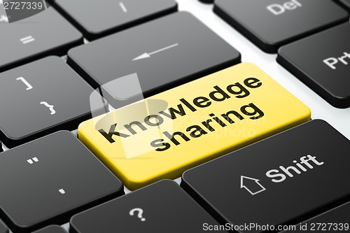 Image of Education concept: Knowledge Sharing on computer keyboard background