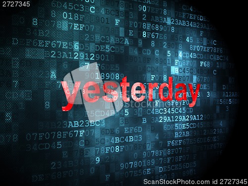 Image of Time concept: Yesterday on digital background