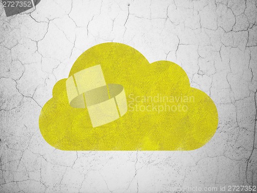 Image of Cloud technology concept: Cloud on wall background