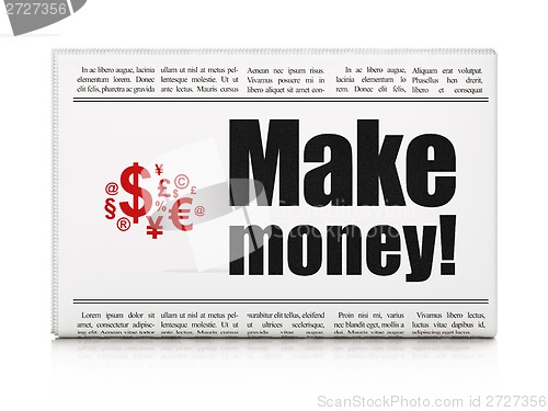 Image of Business concept: newspaper with Make Money! and Finance Symbol