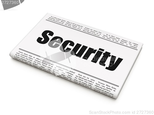 Image of Protection concept: newspaper headline Security