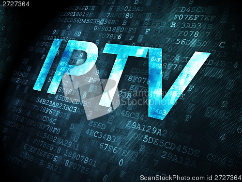 Image of SEO web development concept: IPTV on digital background