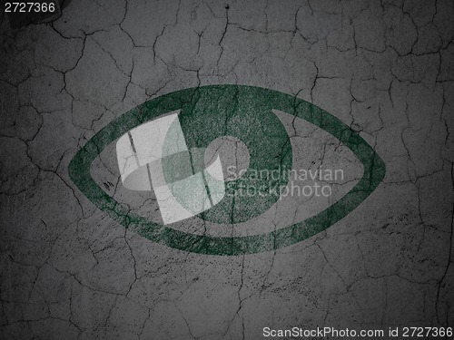 Image of Security concept: Eye on grunge wall background