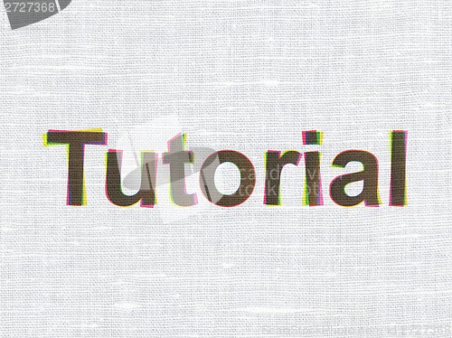 Image of Education concept: Tutorial on fabric texture background