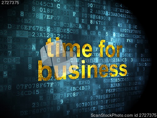 Image of Timeline concept: Time for Business on digital background
