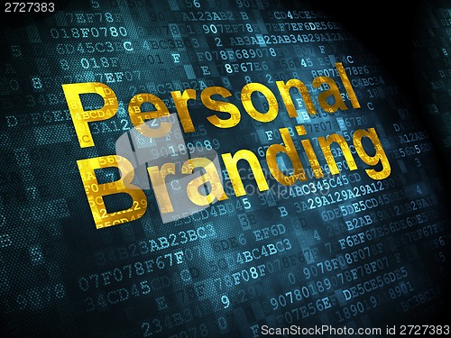 Image of Advertising concept: Personal Branding on digital background