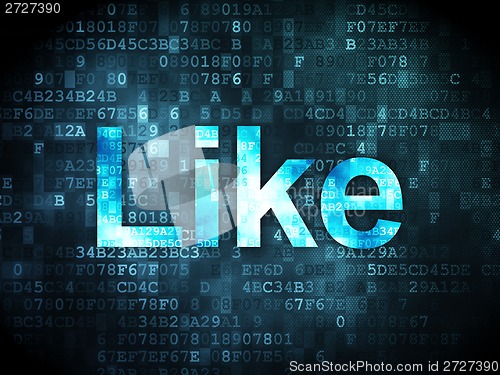Image of Social network concept: Like on digital background