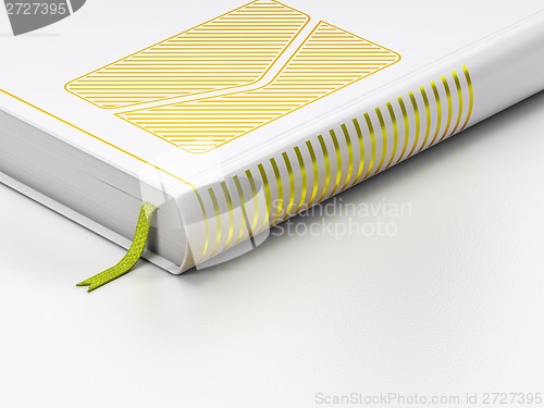 Image of Business concept: closed book, Email on white background