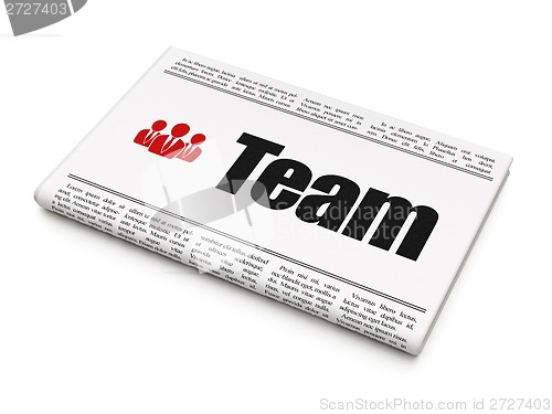 Image of Business concept: newspaper with Team and Business People