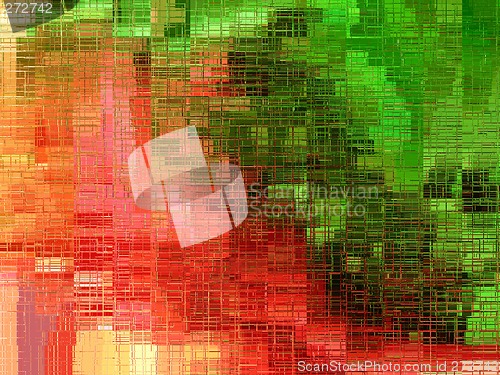 Image of red and green frosted glass