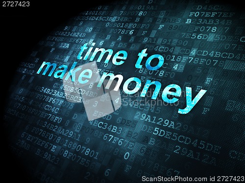 Image of Time concept: Time to Make money on digital background
