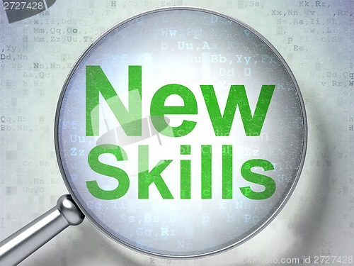 Image of Education concept: New Skills with optical glass