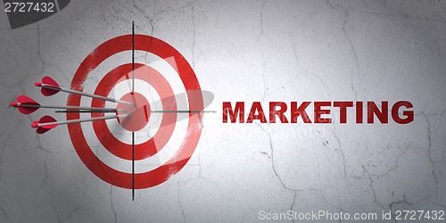 Image of Marketing concept: target and Marketing on wall background