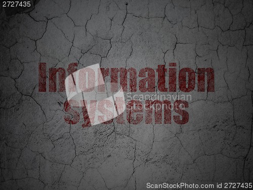 Image of Data concept: Information Systems on grunge wall background