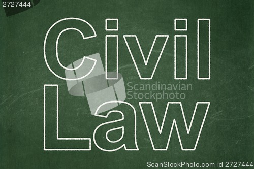 Image of Law concept: Civil Law on chalkboard background