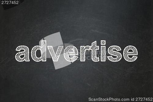 Image of Advertising concept: Advertise on chalkboard background