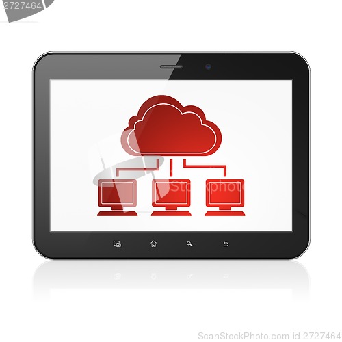 Image of Computing concept: Cloud Network on tablet pc computer
