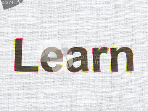 Image of Education concept: Learn on fabric texture background