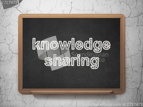 Image of Education concept: Knowledge Sharing on chalkboard background