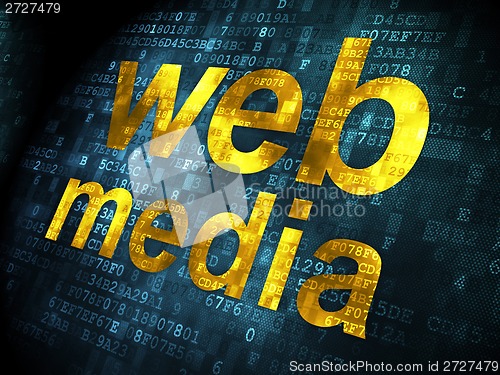 Image of SEO web development concept: Media on digital background