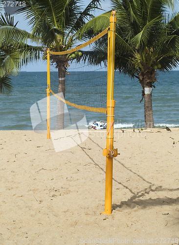 Image of Volleyball net on the beach