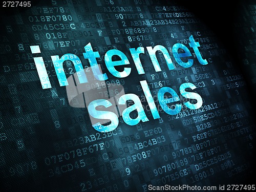 Image of Advertising concept: Internet Sales on digital background