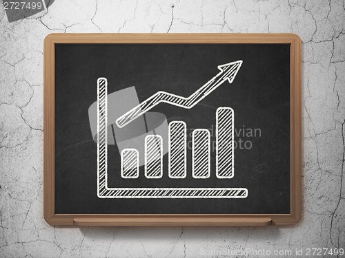 Image of Finance concept: Growth Graph on chalkboard background