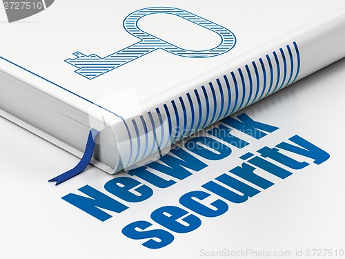 Image of Privacy concept: book Key, Network Security on white background