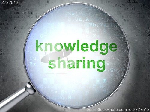 Image of Education concept: Knowledge Sharing with optical glass